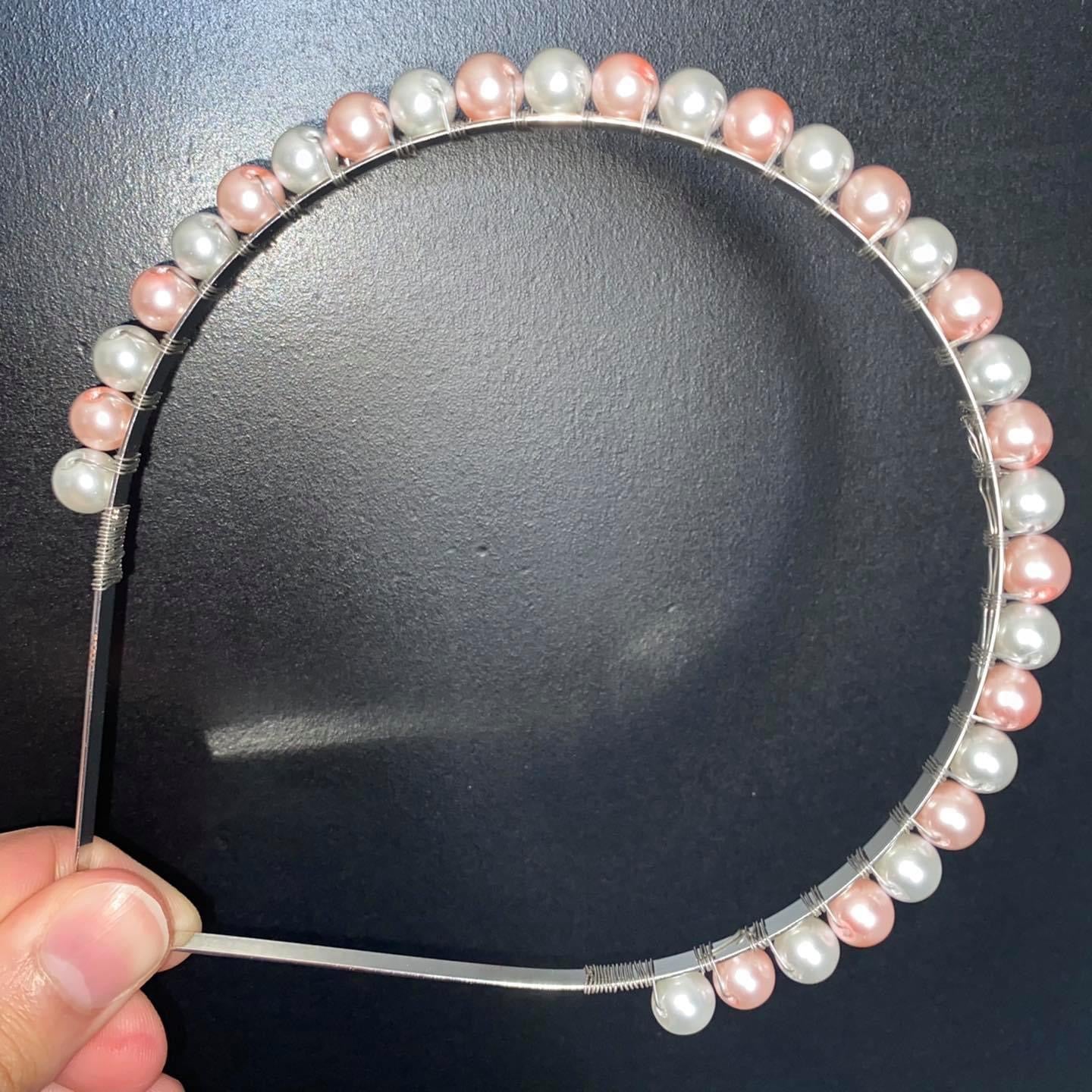 Pink & White Pearl Hairband
