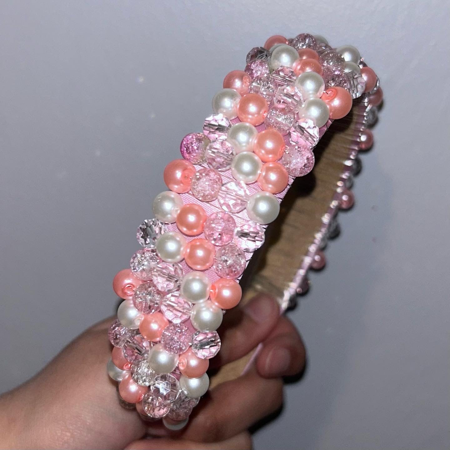 Pink Pearl Chunky Hairband