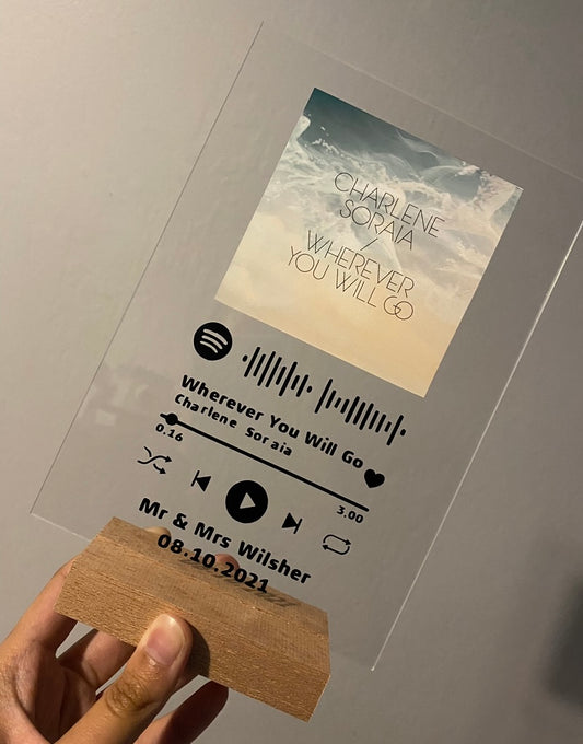 A5 Spotify Plaque with Black/White Print